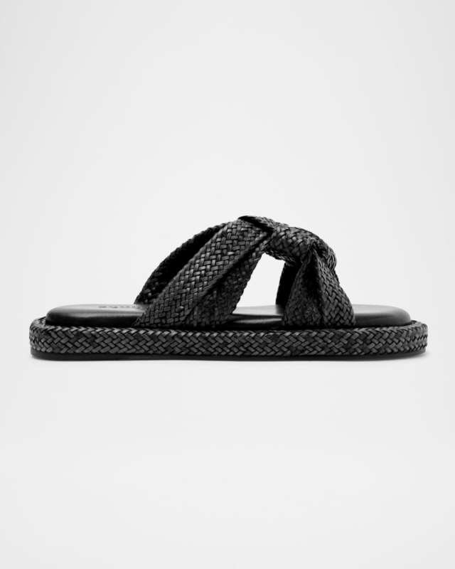 Kali Woven Knot Flat Slide Sandals